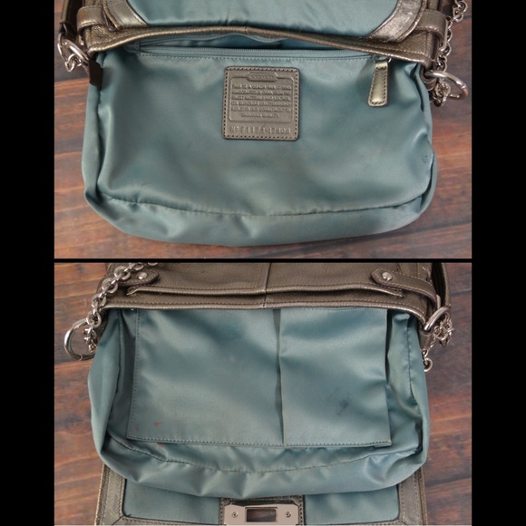 COACH Metallic Gold Leather CHELSEA Flap Handbag - Picture 8 of 8